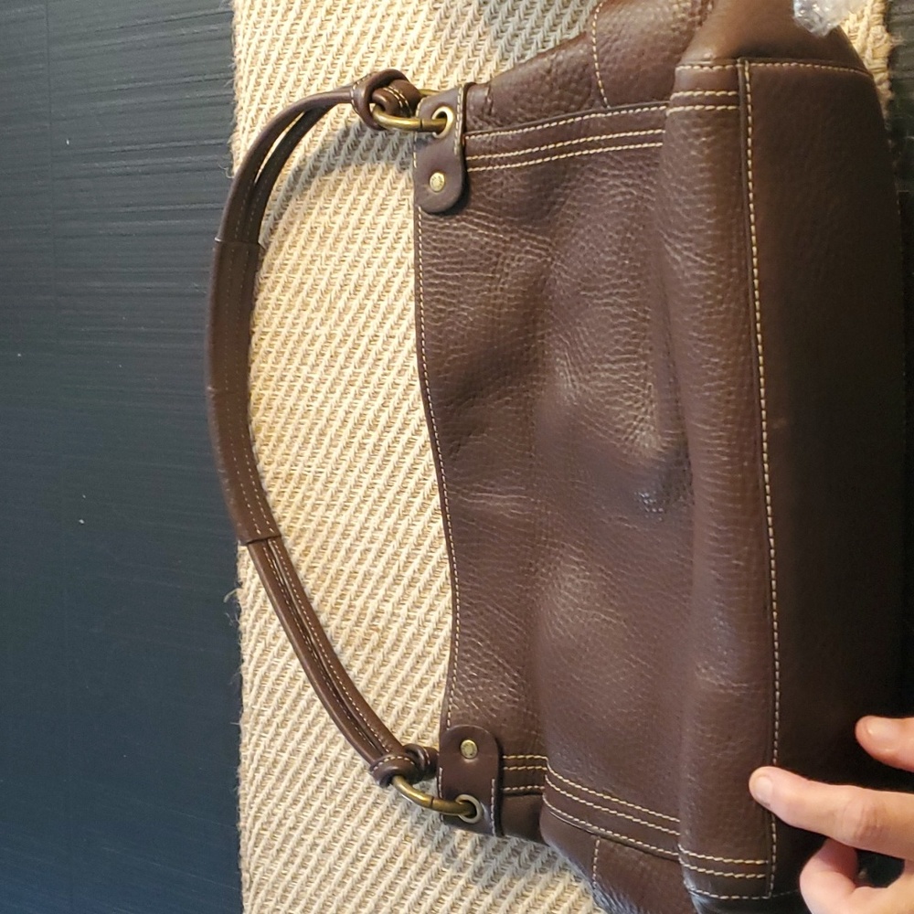 FOSSIL brown pebble leather shoulder bag